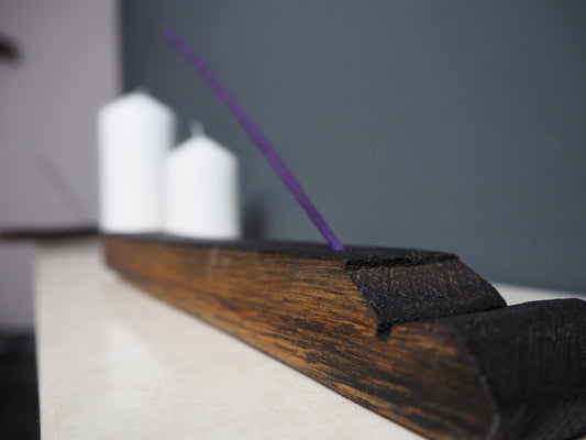 Rustic Handmade Incense Holder made using an Oak Whisky Barrel Stave
