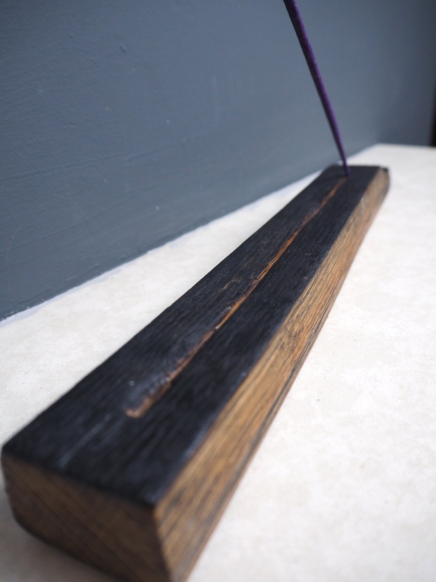 Rustic Handmade Incense Holder made using an Oak Whisky Barrel Stave