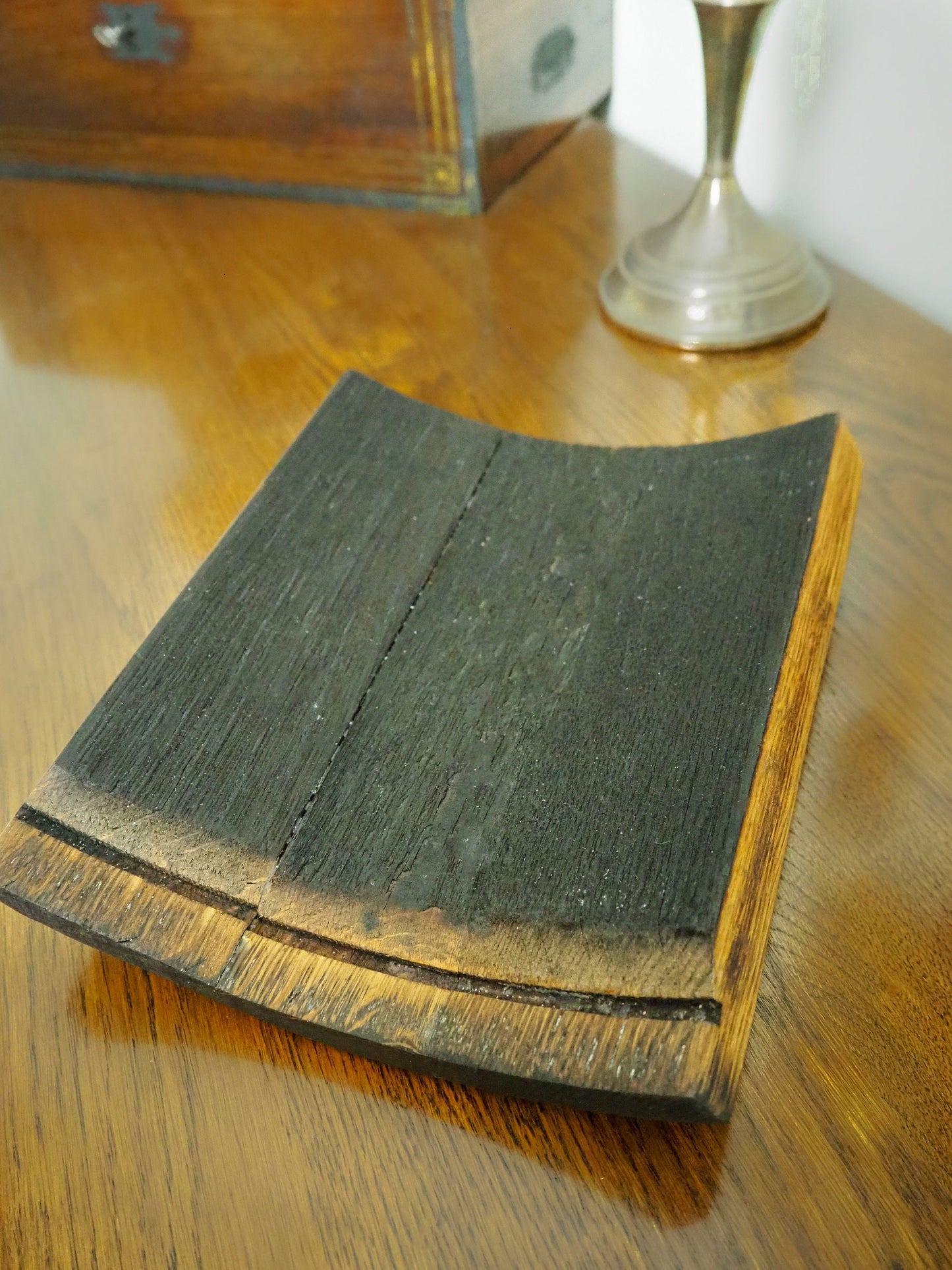 Rustic Handmade Fruit Serving Bowl Plate made using an Oak Whisky Barrel
