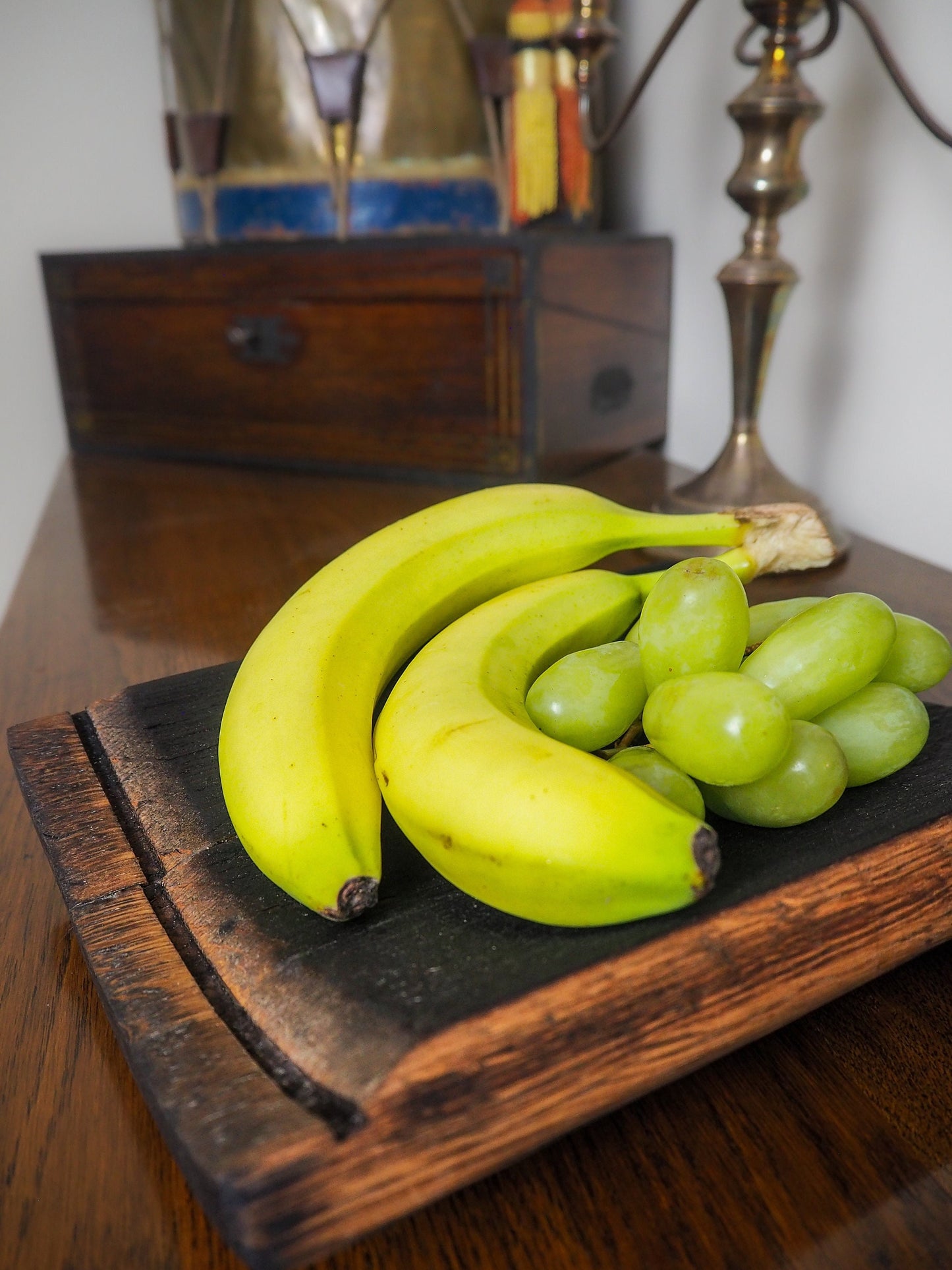 Rustic Handmade Fruit Serving Bowl Plate made using an Oak Whisky Barrel