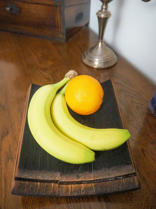 Rustic Handmade Fruit Serving Bowl Plate made using an Oak Whisky Barrel