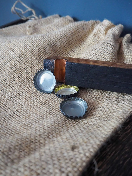 Rustic Handmade Bottle Opener Gift made from an Oak Whisky Barrel
