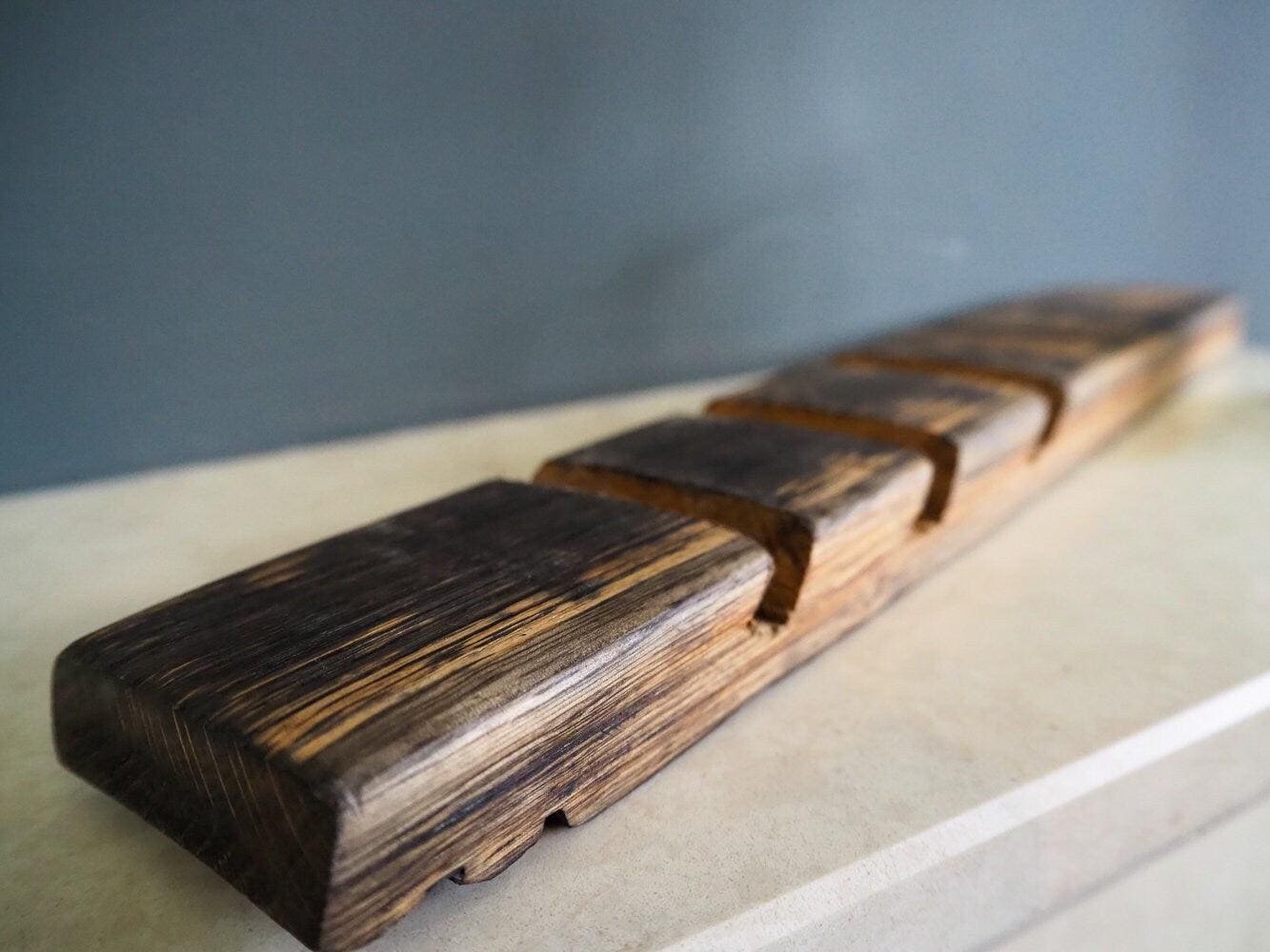 Rustic Handmade Business Card Holder made using an Oak Whisky Barrel Stave