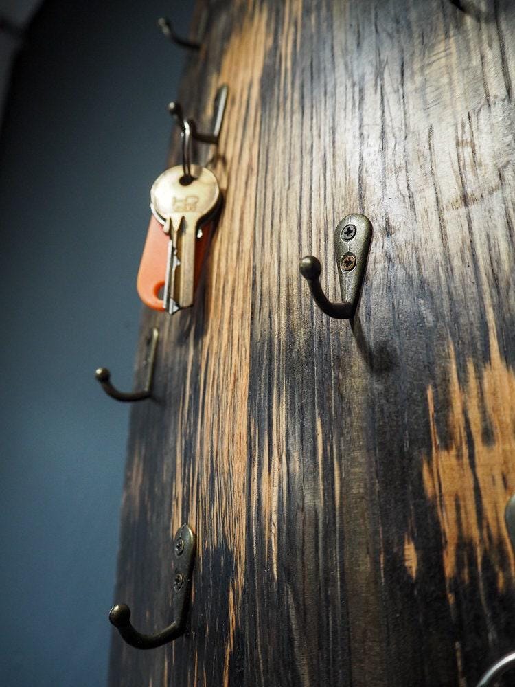 Rustic Handmade Key Hook made from an Oak Whisky Barrel