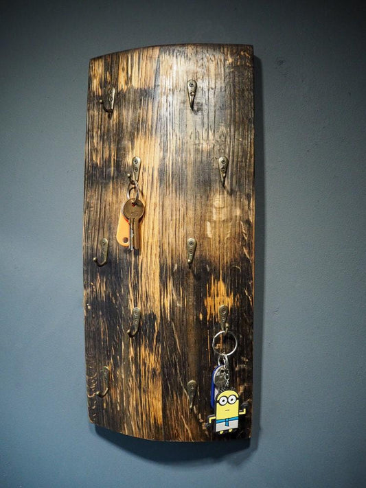 Rustic Handmade Key Hook made from an Oak Whisky Barrel