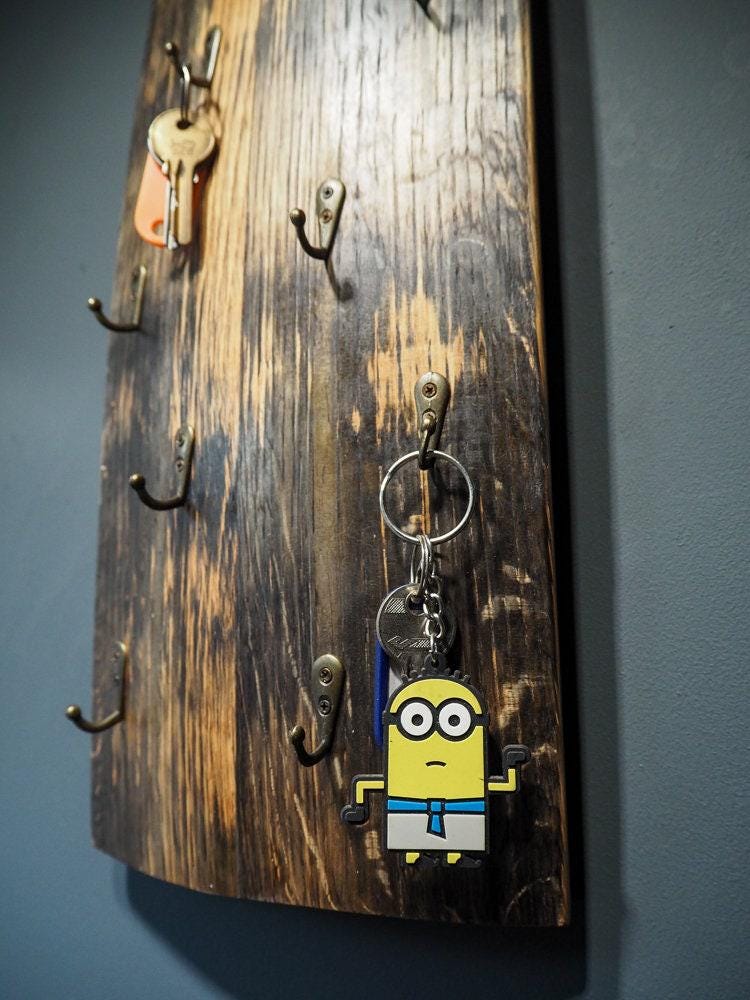 Rustic Handmade Key Hook made from an Oak Whisky Barrel