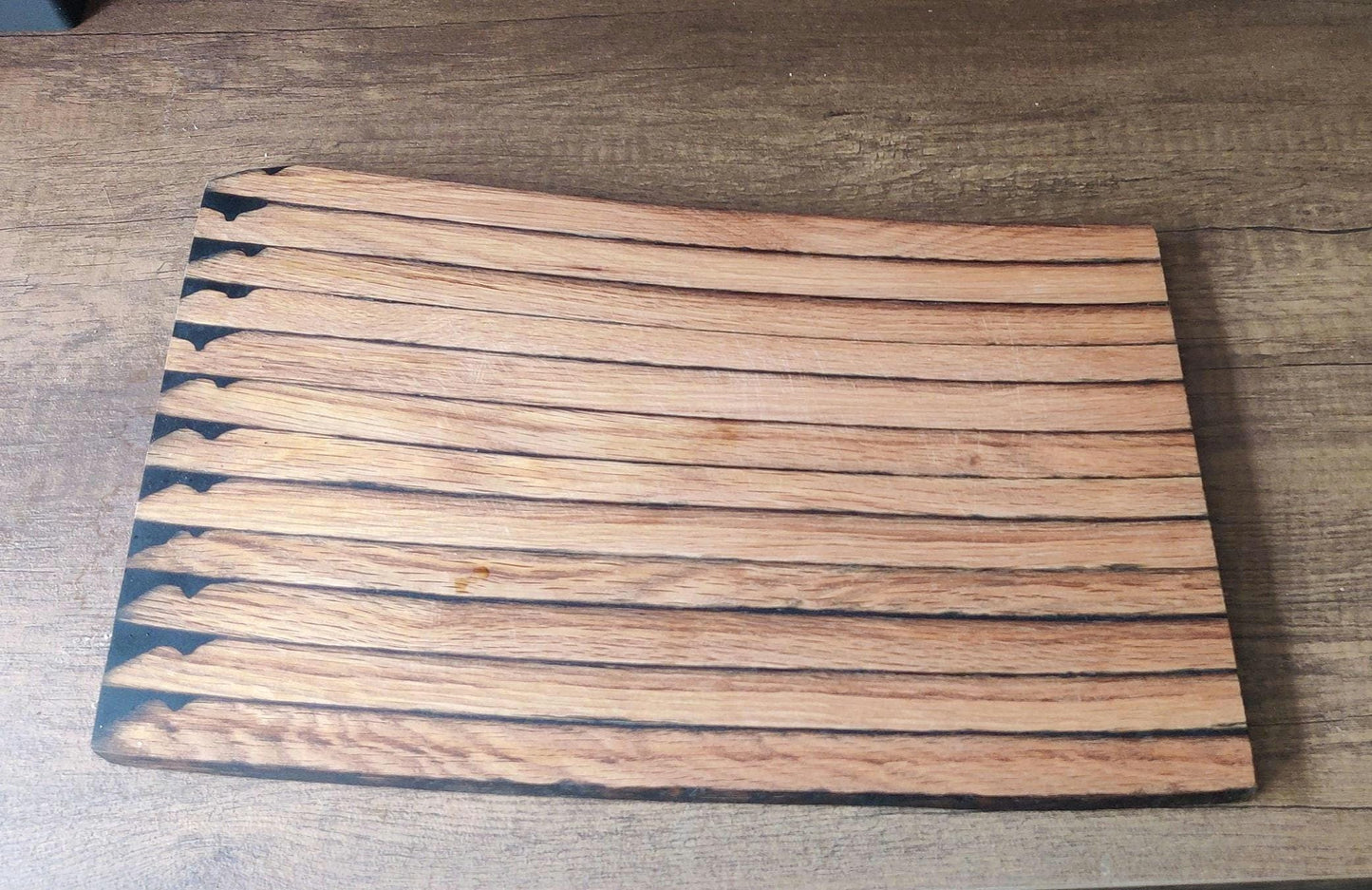 Rustic Handmade Stave Chopping Board made using Oak Whisky Barrel Staves