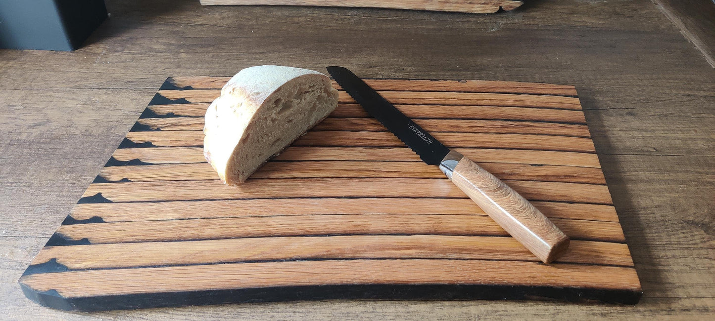 Rustic Handmade Stave Chopping Board made using Oak Whisky Barrel Staves