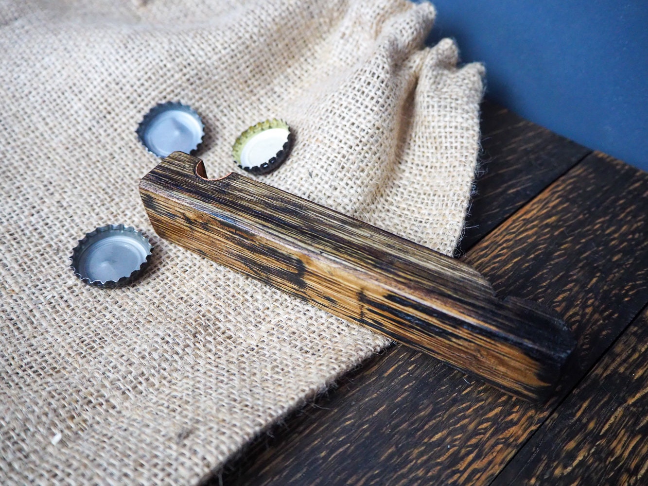 Rustic Handmade Bottle Opener Gift made from an Oak Whisky Barrel
