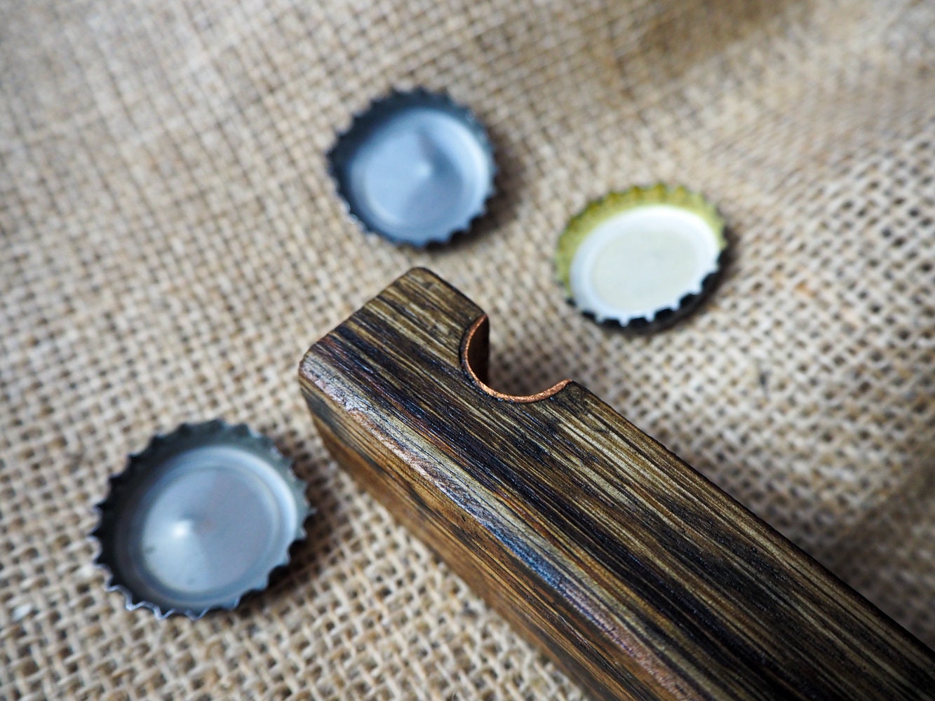 Rustic Handmade Bottle Opener Gift made from an Oak Whisky Barrel