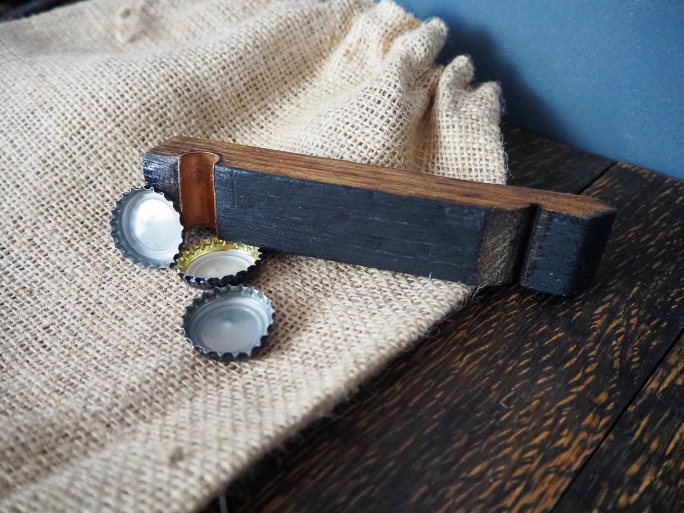 Rustic Handmade Bottle Opener Gift made from an Oak Whisky Barrel