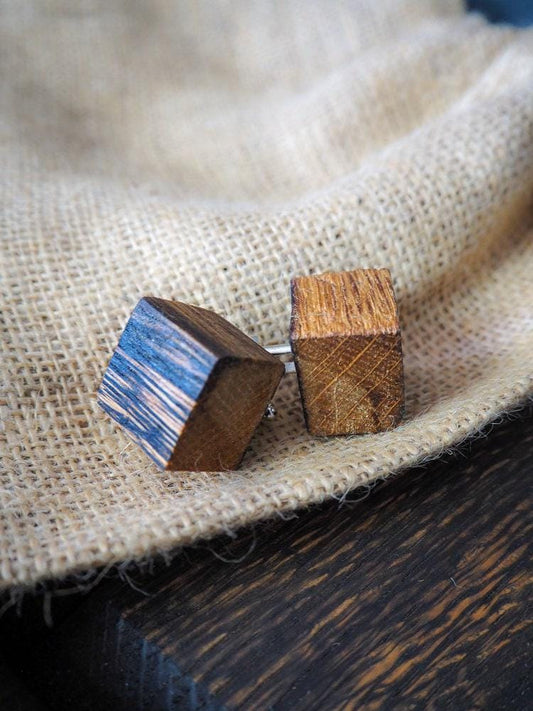 Rustic Handmade Wedding Groom Gift / Cufflinks made from an Oak Whisky Barrel